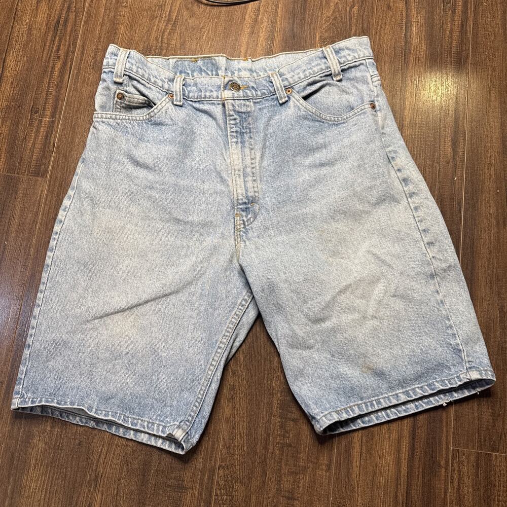 Vintage Men's LEVI'S Orange Tab 550 Jean Shorts Size 36 Light Wash relaxed